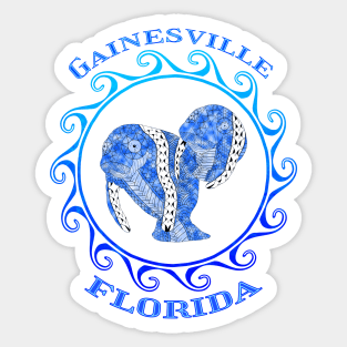 Gainesville Florida Vacation Tribal Manatees Sticker